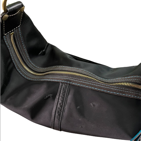 COACH BLACK SATEEN HAMPTON PURSE BAG Y2k VINTAGE - Picture 7 of 16